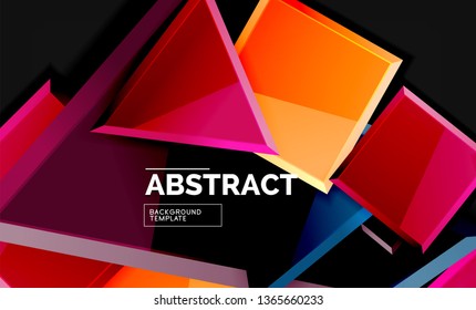 Squares and triangles geometrical background. Vector template