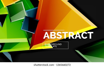Squares and triangles geometrical background. Vector template