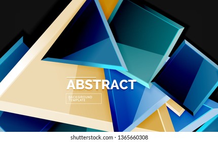 Squares and triangles geometrical background. Vector template