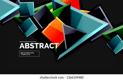 Squares and triangles geometrical background. Vector template