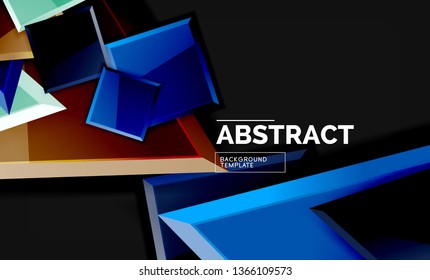 Squares and triangles geometrical background. Vector template