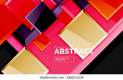 Squares and triangles geometrical background. Vector template