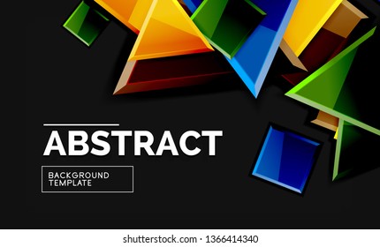 Squares and triangles geometrical background. Vector template