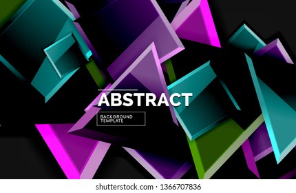 Squares and triangles geometrical background. Vector template