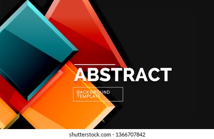 Squares and triangles geometrical background. Vector template