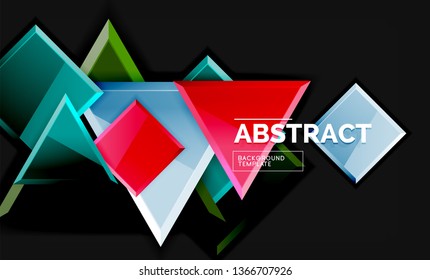 Squares and triangles geometrical background. Vector template