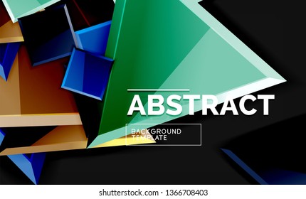 Squares and triangles geometrical background. Vector template