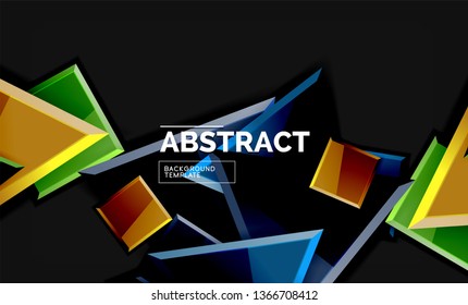 Squares and triangles geometrical background. Vector template