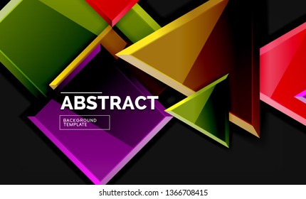 Squares and triangles geometrical background. Vector template