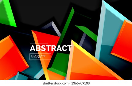 Squares and triangles geometrical background. Vector template