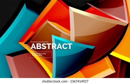 Squares and triangles geometrical background. Vector template
