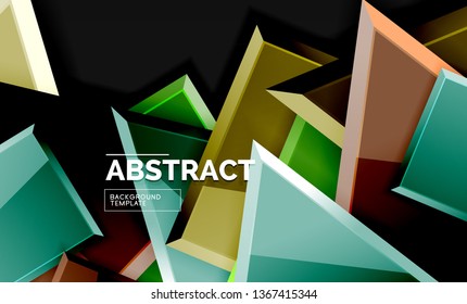 Squares and triangles geometrical background. Vector template