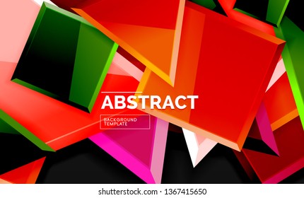 Squares and triangles geometrical background. Vector template