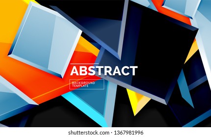 Squares and triangles geometrical background. Vector template