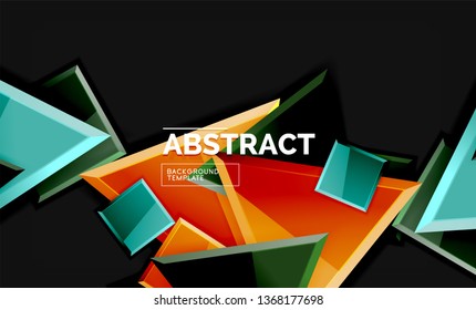 Squares and triangles geometrical background. Vector template