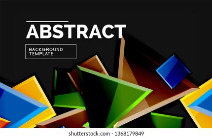 Squares and triangles geometrical background. Vector template