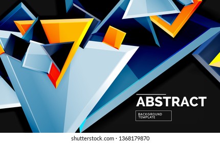 Squares and triangles geometrical background. Vector template