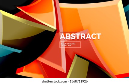 Fundo geométrico dos quadrados e triângulos. Modelo de vetor