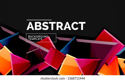 Squares and triangles geometrical background. Vector template