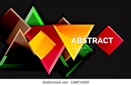 Squares and triangles geometrical background. Vector template