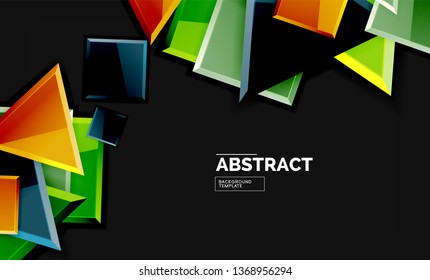 Squares and triangles geometrical background. Vector template