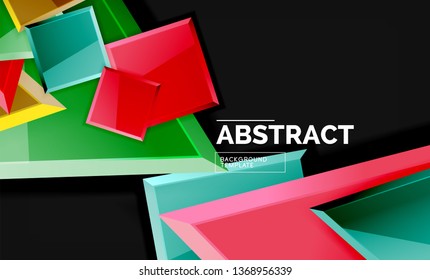 Squares and triangles geometrical background. Vector template