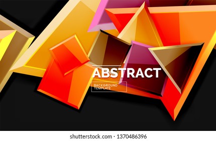 Quadrate und dreieckiger geometrischer Hintergrund. Vektorgrafik-Vorlage