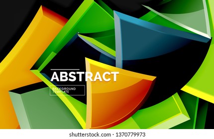 Squares and triangles geometrical background. Vector template