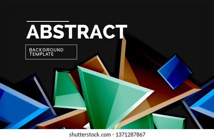 Squares and triangles geometrical background. Vector template