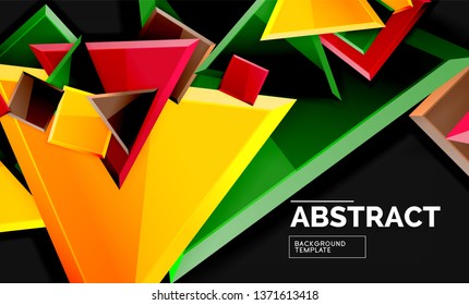 Squares and triangles geometrical background. Vector template