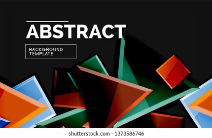 Squares and triangles geometrical background. Vector template