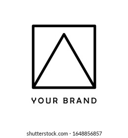 squares and triangles logo vector design, simple squares and triangles symbol