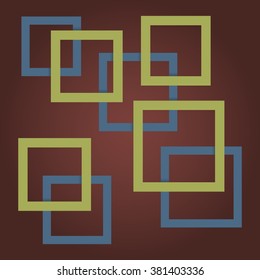 Squares vector abstract background. Chaotic squares vector abstract backdrop. Overlapping squares vector abstract pattern. Colorful squares vector abstract pattern.