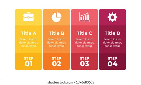 Squares vector colorful Infographic. 4 parts. Presentation slide template. Banners timeline. Data visualization.