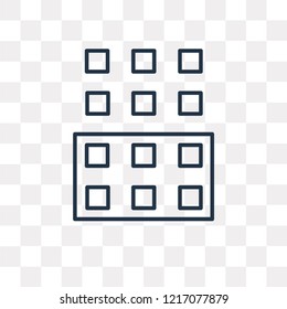 Squares vector outline icon isolated on transparent background, high quality linear Squares transparency concept can be used web and mobile