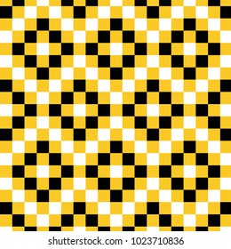 Squares vector pattern in yellow and black colors palette