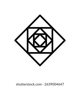 Squares within squares. Editable stroke vector icon.