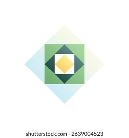 Squares within squares. Editable vector icon, coloured.