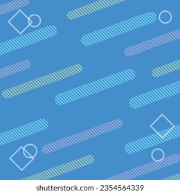Square-shaped blue background with pastel lines and copy space. Vector illustration.