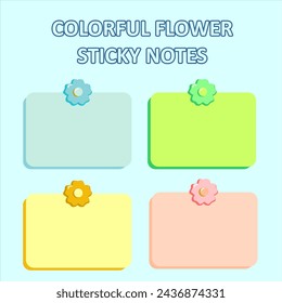 Square-Shaped Flower Sticky Notes in Pastel Colors