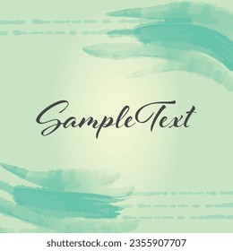 Square-shaped green paint frame background with copy space. Vector illustration.