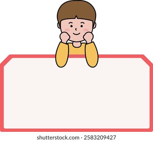 Square-shaped memo paper frame background