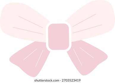 Ilustração em forma de quadrado com arco rosa com um nó central definido. Design pastel limpo e arrumado.