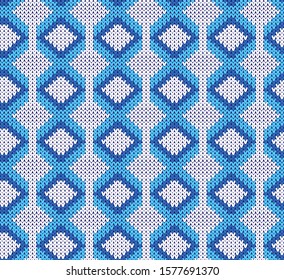 Squares/rhombus shapes with vertical lines knitted pattern for winter textile/fabric print/for scarf/hat/socks etc