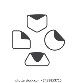 cuadrado, triángulo, hexágono y línea circular etiqueta engomada Vector icono elemento diseño Plantilla Web