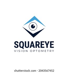 squareye vision optometry logo, abstract square with eye vector