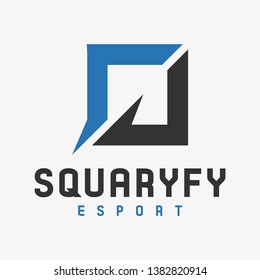 squarify esport logo vector. modern, cool, simple.
