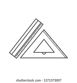 squaring rule tool isolated icon