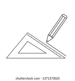 squaring rule tool isolated icon