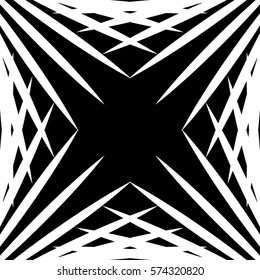 Squarish geometric graphic made of pointed lines. Edgy geometric pattern of random intersecting straight lines. Abstract vector art.